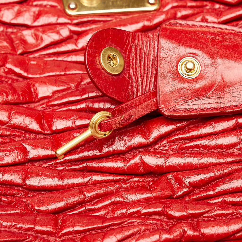 Miu Miu Matelasse Patent Leather Satchel (SHG-29145)