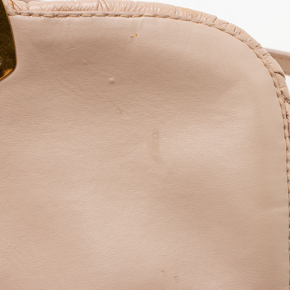Miu Miu Matelasse Patent Leather Top Handle Flap Bag - FINAL SALE (SHF-20857)