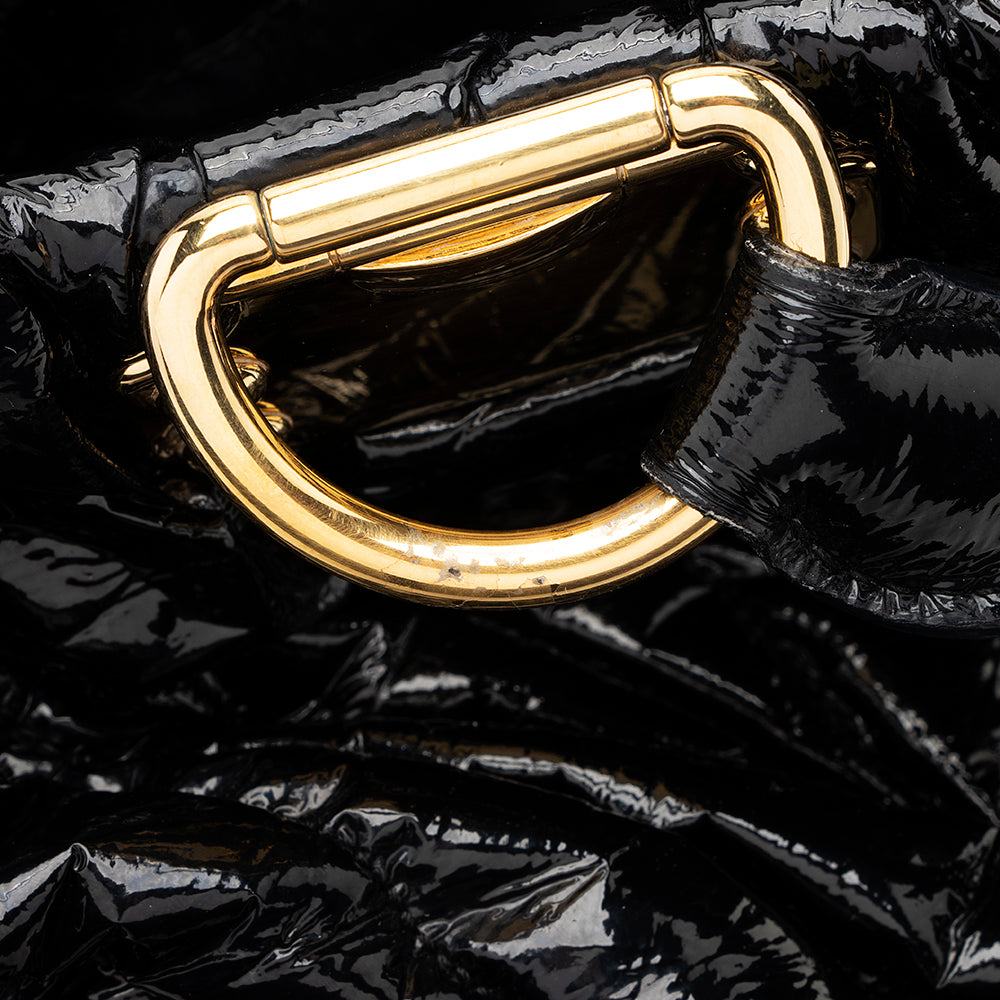 Miu Miu Patent Leather Matelasse Tote (SHF-17568)