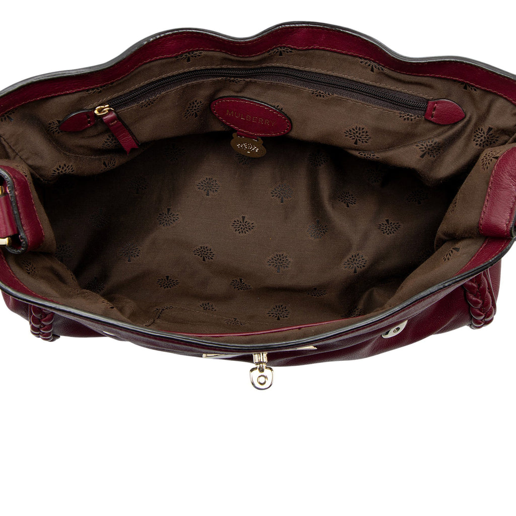 Mulberry Polished Buffalo Braided Alexa Small Crossbody