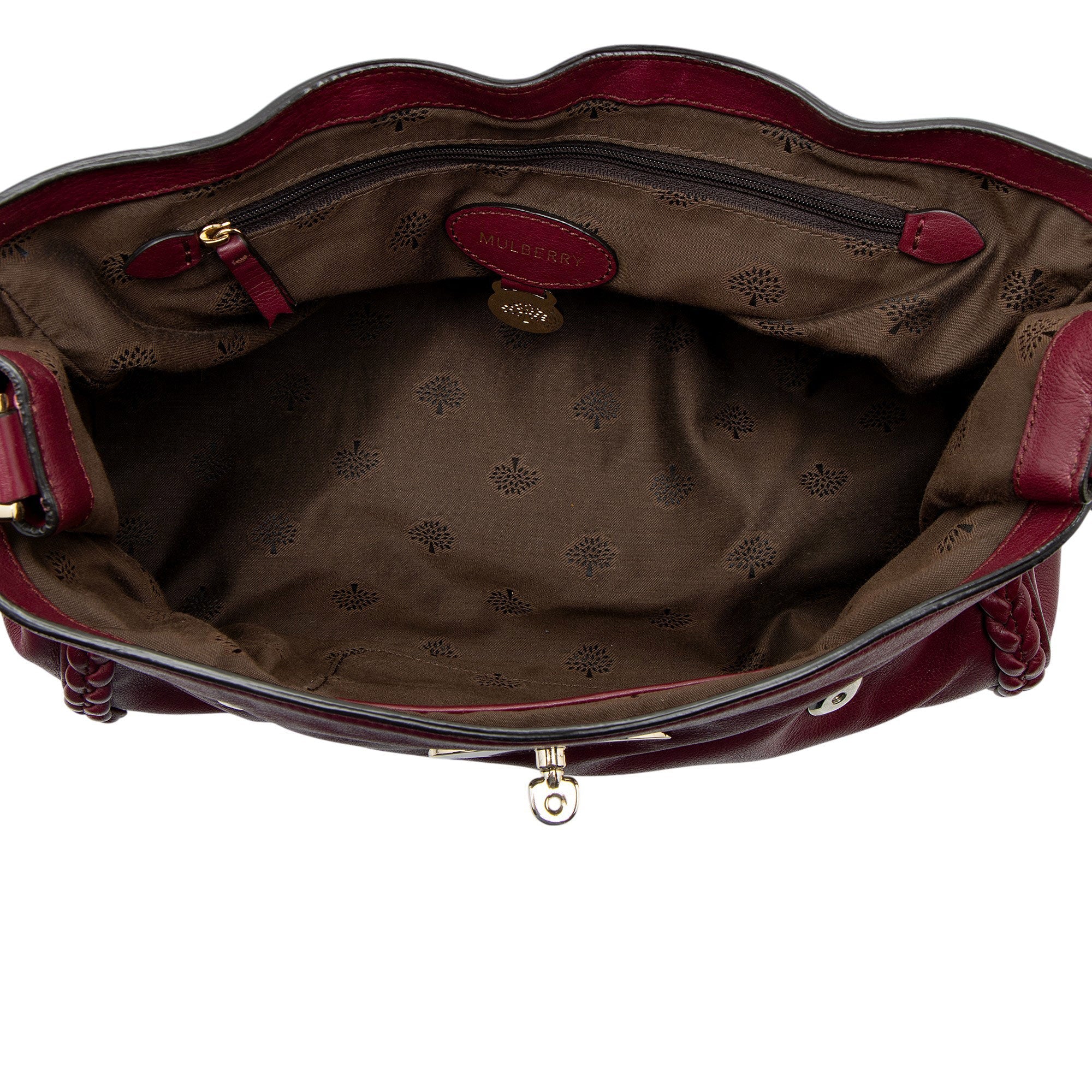Mulberry Polished Buffalo Braided Alexa Small Crossbody
