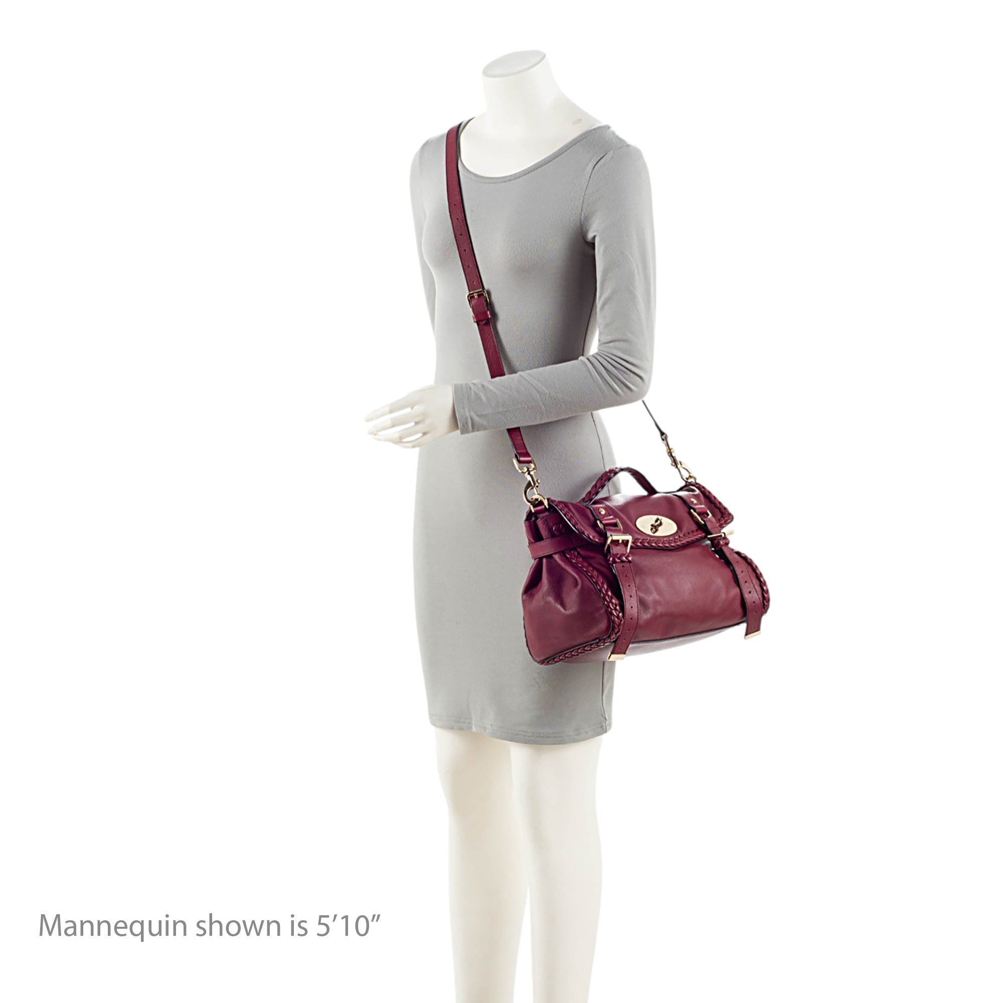 Mulberry Polished Buffalo Braided Alexa Small Crossbody