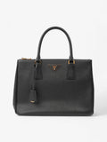 Prada Galleria Double Zip Tote Black Saffiano Leather