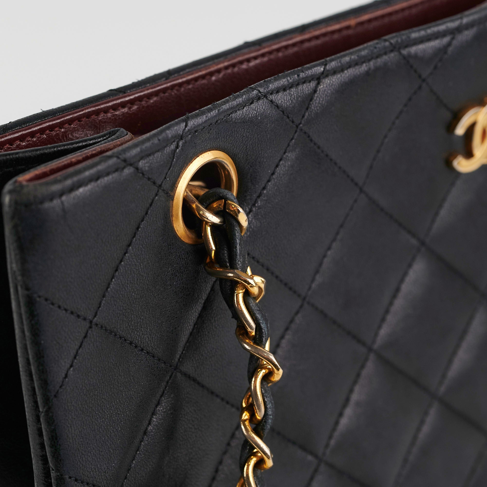 Chanel Vintage CC Locket Chain Tote Bag Black