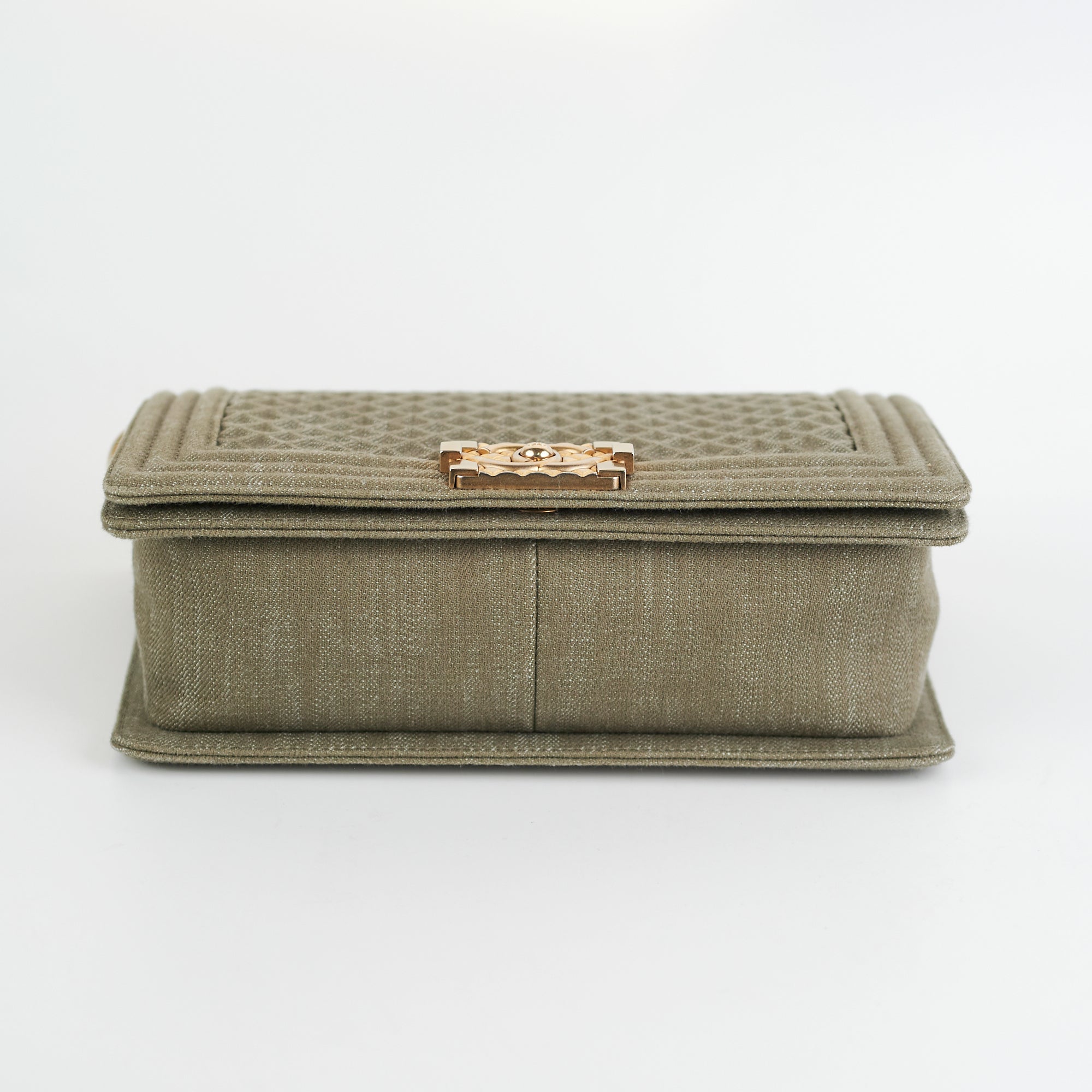 Chanel Old Medium Boy Denim Olive Shoulder Bag