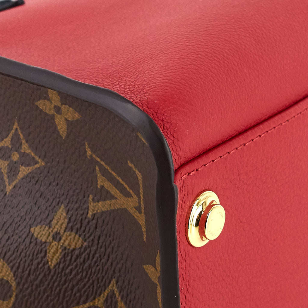 Louis Vuitto On My Side Pirate Red Calfskin and Monogram Canvas Tote Bag