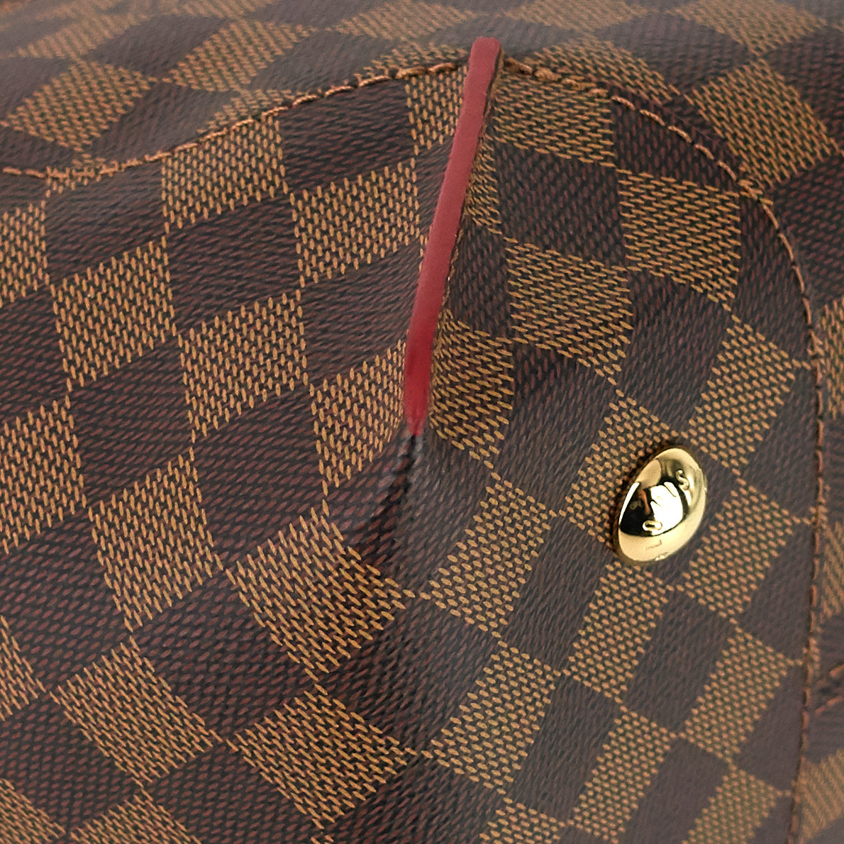 Louis Vuitto Caissa MM Damier Ebene Canvas Tote Bag