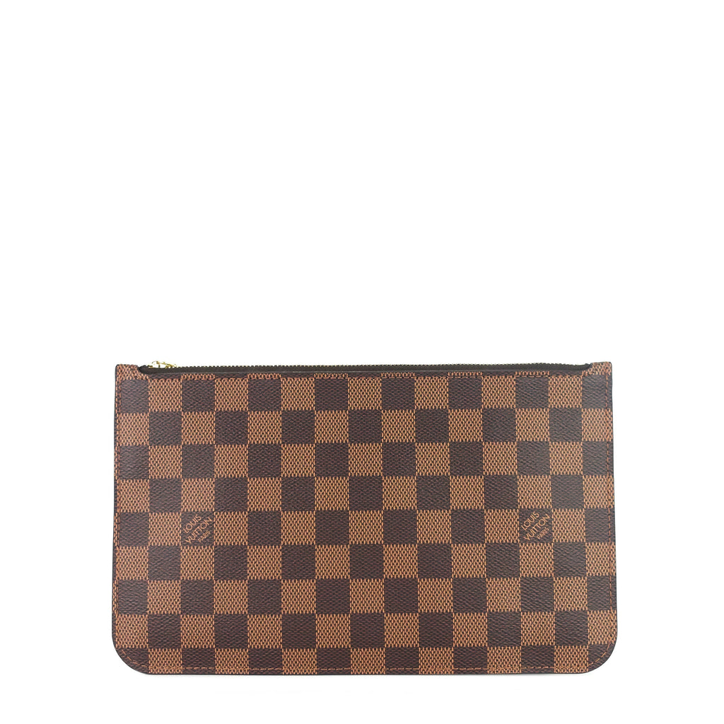 Louis Vuitto Neverfull MM with Pouch Damier Ebene Canvas Tote Bag