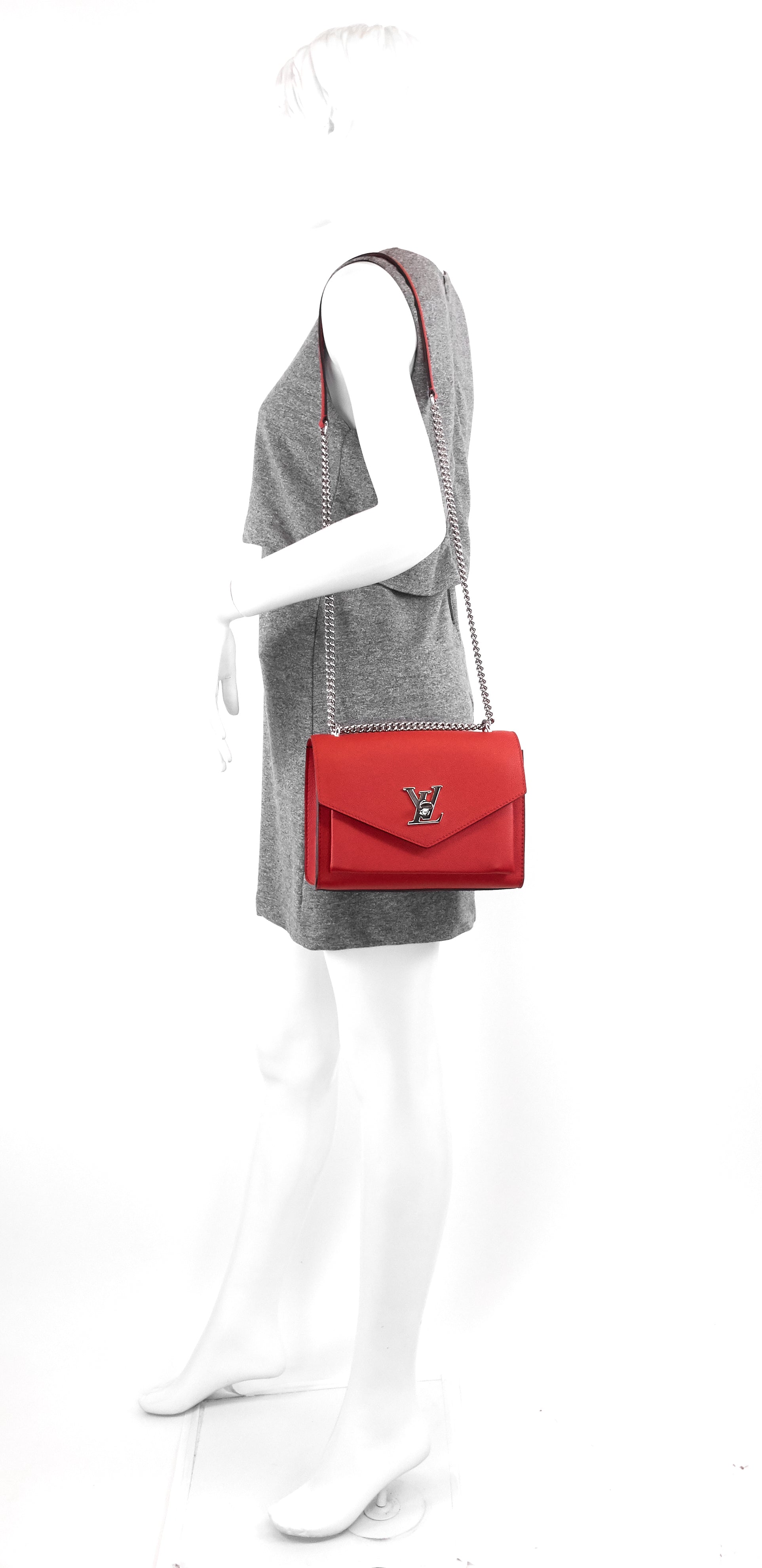 Louis Vuitto Mylockme Chain Calfskin Shoulder Bag