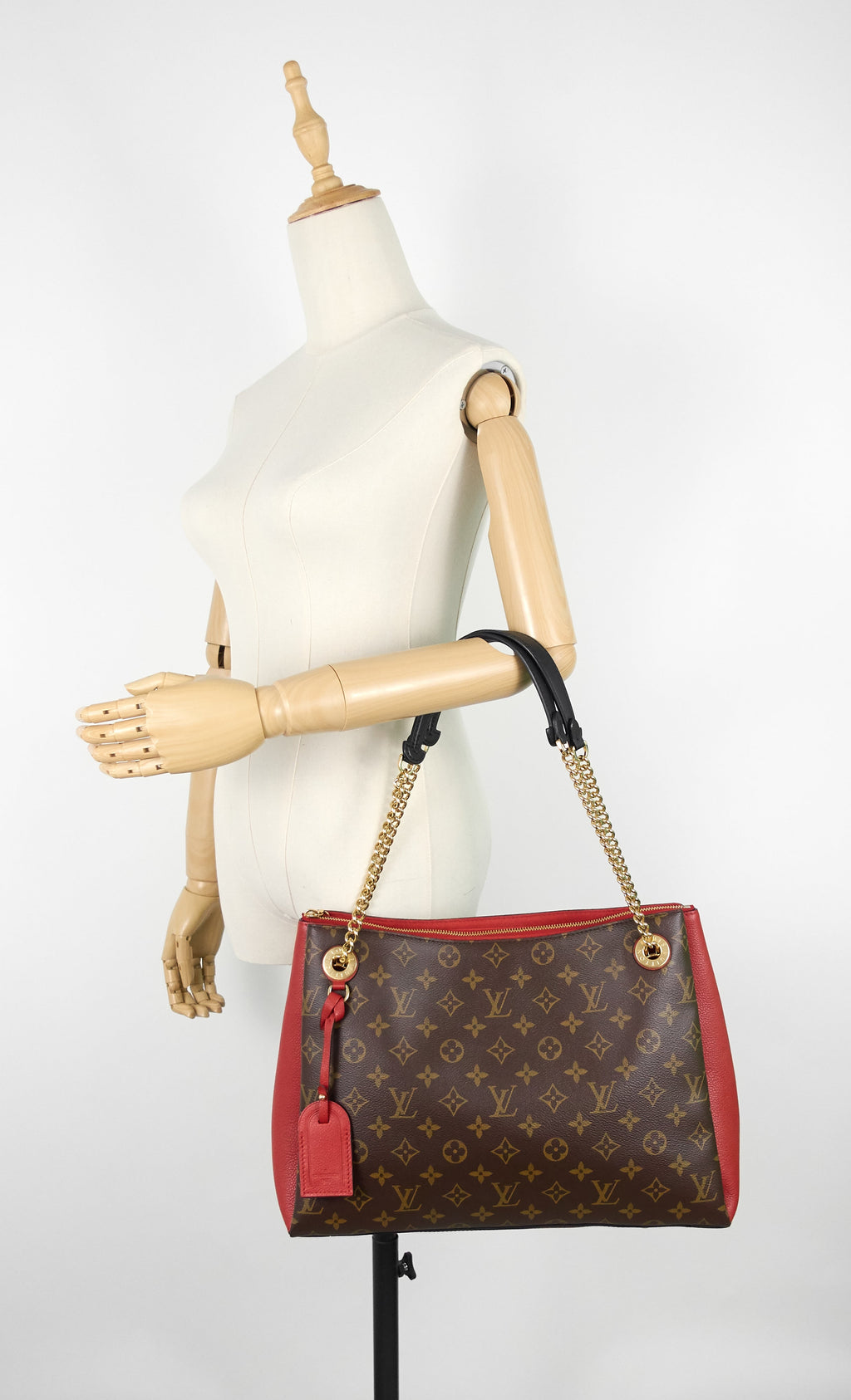 Louis Vuitto Surène MM Monogram Canvas and Calfskin Leather Tote Bag