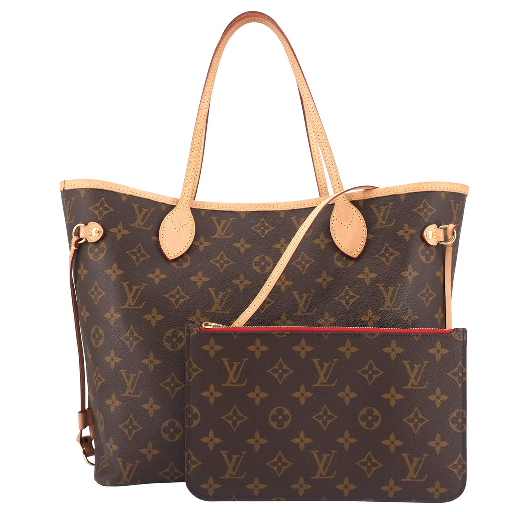 Louis Vuitto Neverfull MM Monogram Canvas Tote Bag with Pochette