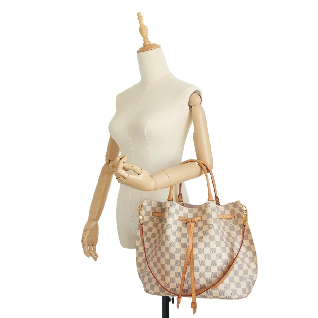 Louis Vuitto Girolata Damier Azur Canvas Tote Bag