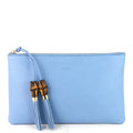 Gucci Calf Leather Bamboo Tassel Zip Clutch Bag