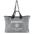 Chanel Deauville Medium Canvas Shopping Tote Bag