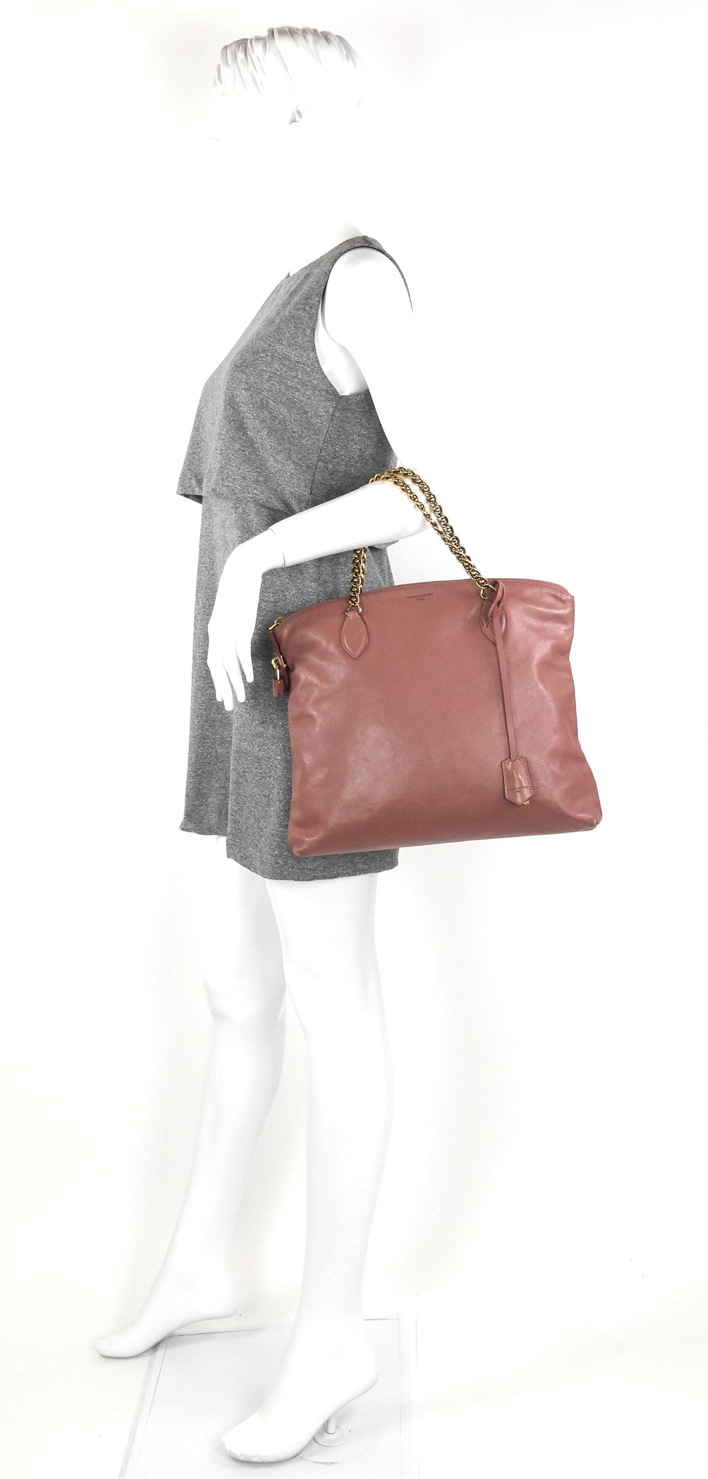 Louis Vuitto Cuir Boudoir Lockit Leather Chain Tote Bag