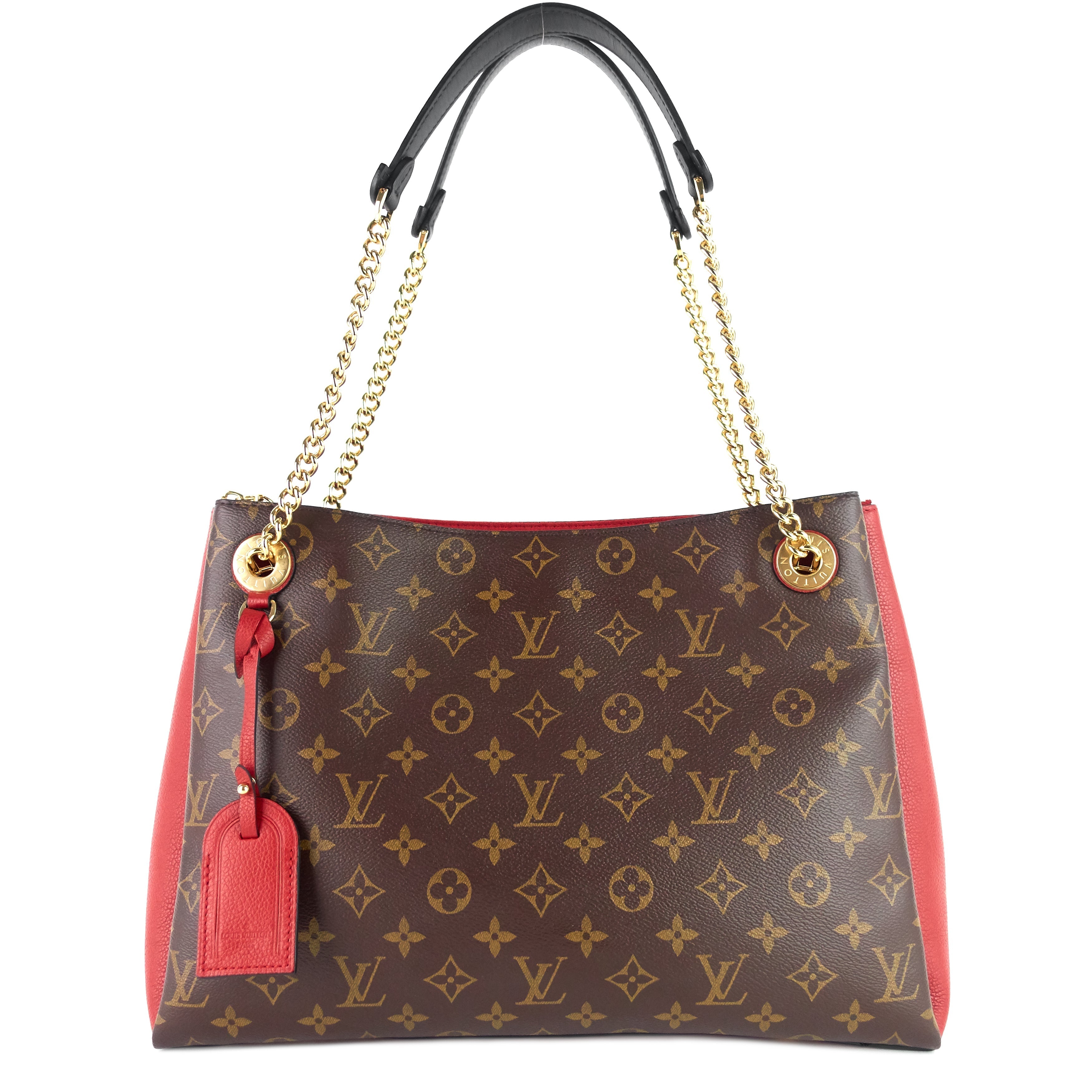 Louis Vuitto Surène MM Monogram Canvas and Calfskin Leather Tote Bag