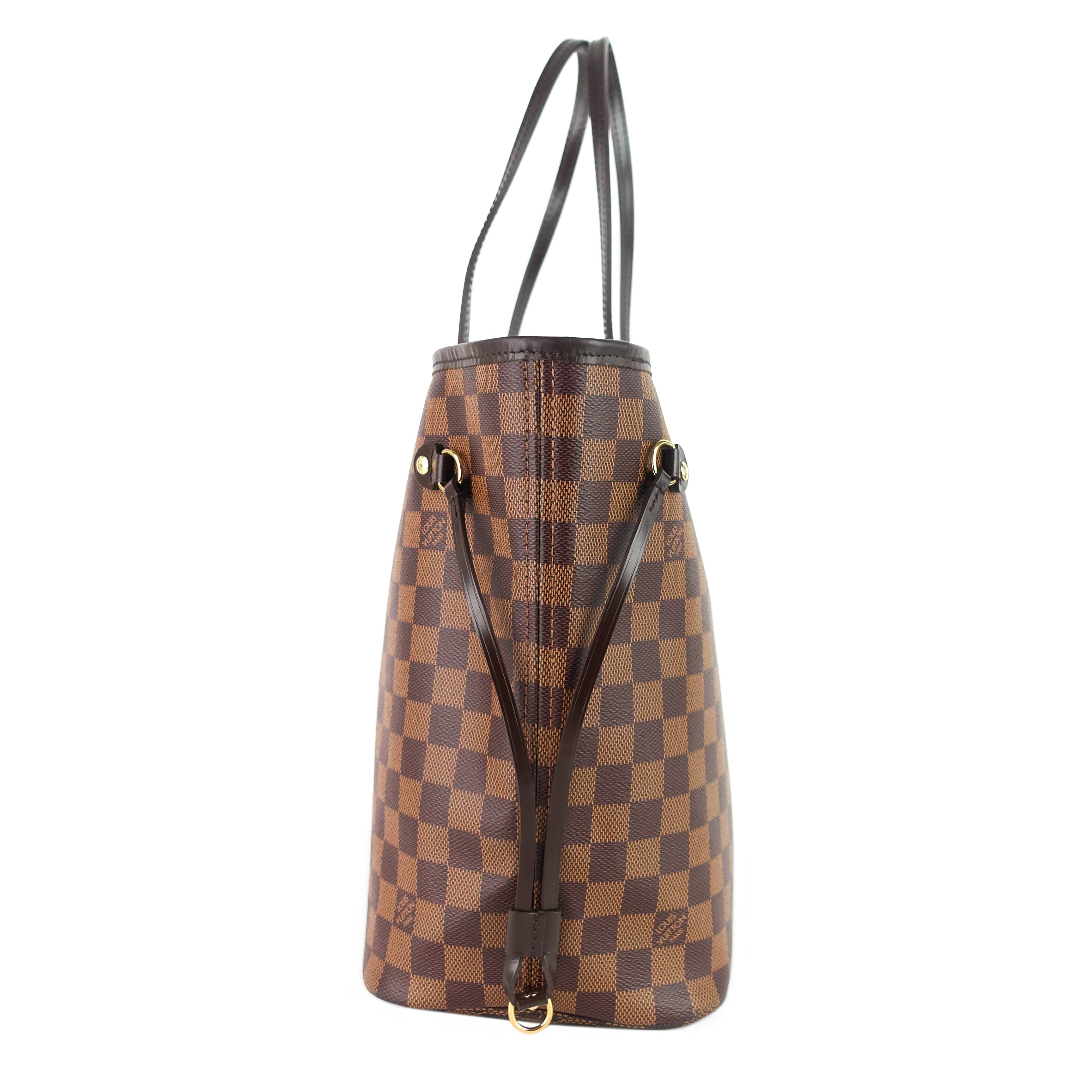 Louis Vuitto Neverfull MM with Pouch Damier Ebene Canvas Tote Bag