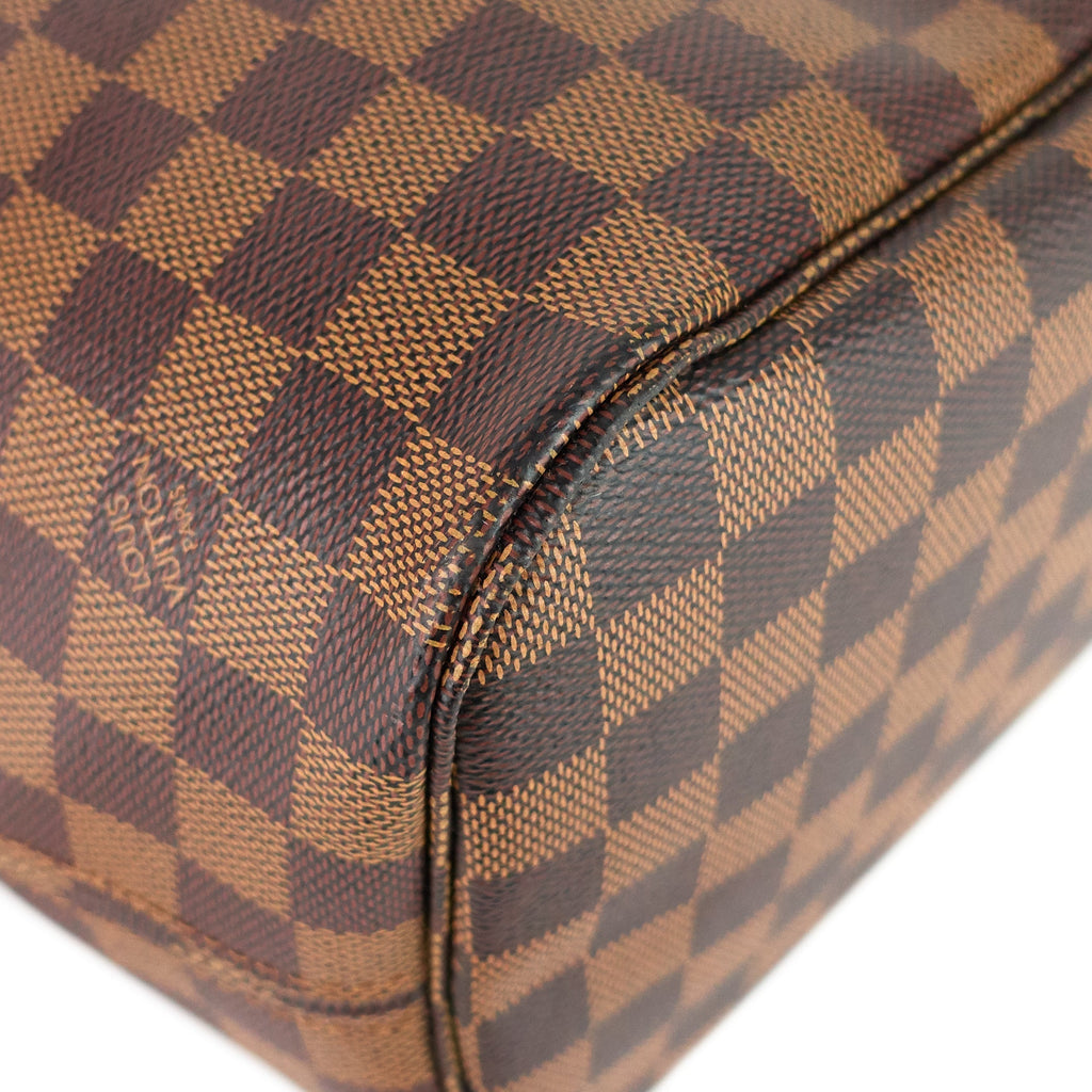 Louis Vuitto Neverfull MM with Pouch Damier Ebene Canvas Tote Bag