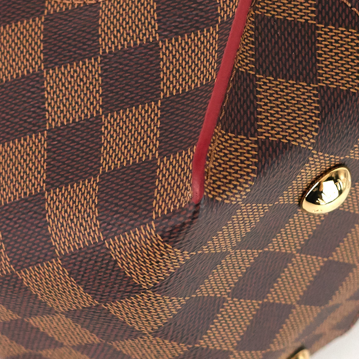 Louis Vuitto Caissa MM Damier Ebene Canvas Tote Bag