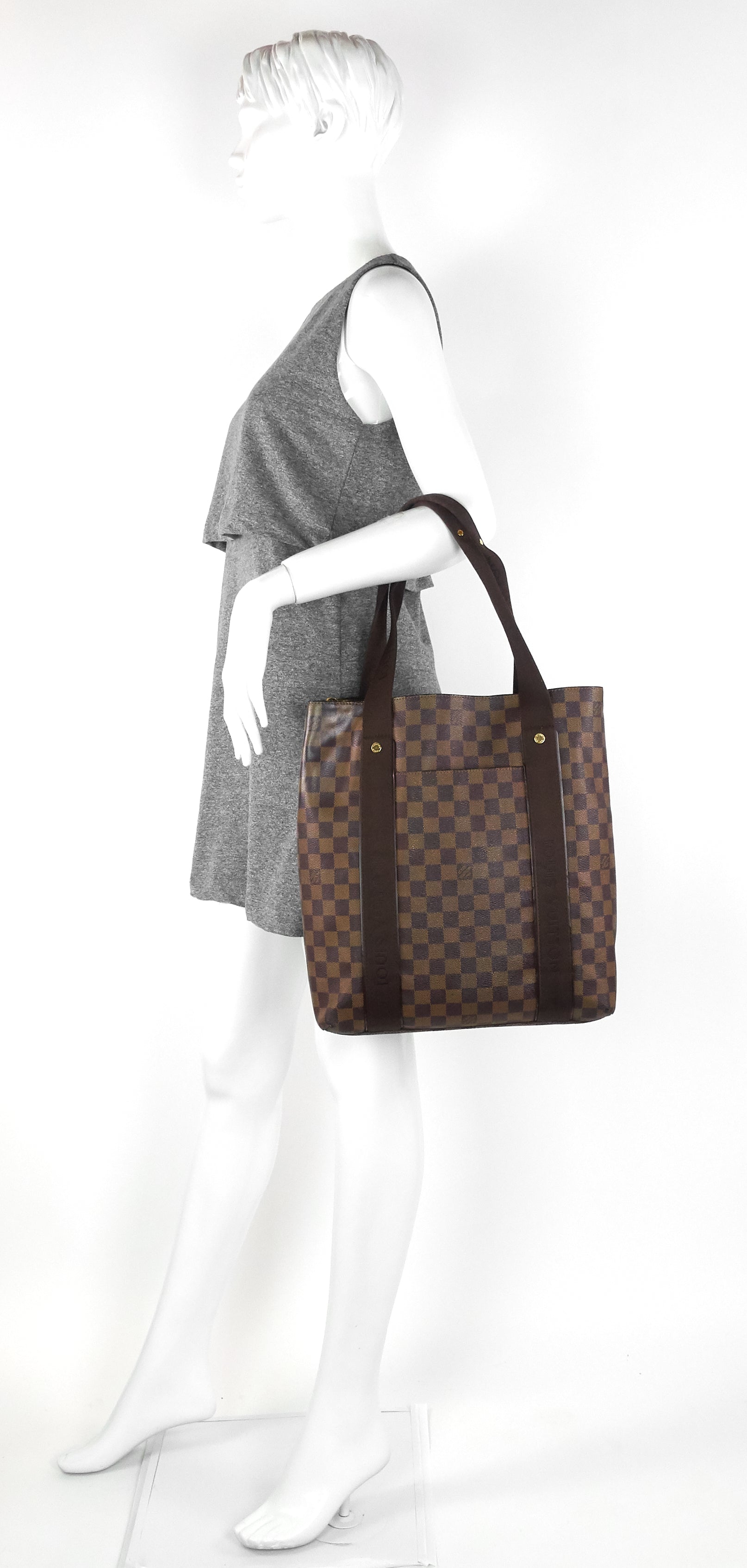 Louis Vuitto Cabas Beaubourg Damier Ebene Canvas Tote Bag