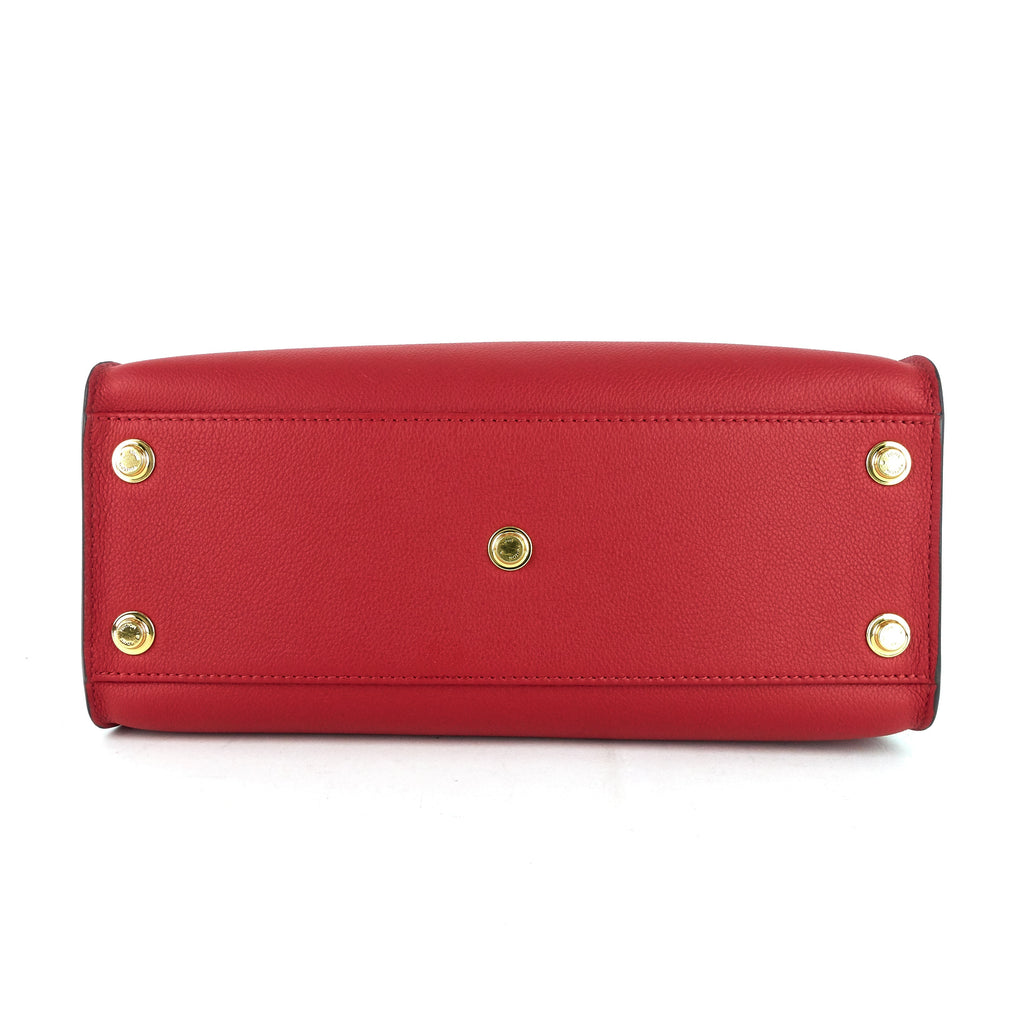 Louis Vuitto On My Side Pirate Red Calfskin and Monogram Canvas Tote Bag