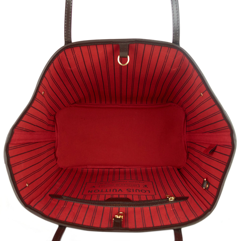 Louis Vuitto Neverfull MM with Pouch Damier Ebene Canvas Tote Bag
