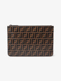Fendi Monogram Clutch Bag BRown Leather