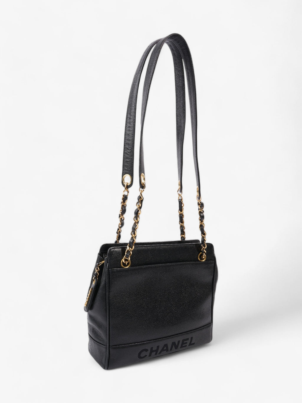 Chanel Vintage CC Tote Black Caviar Leather