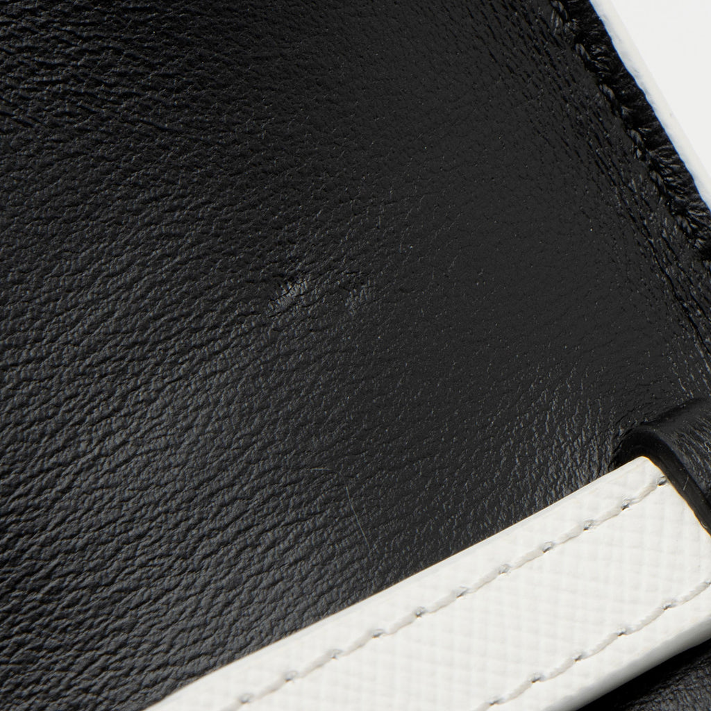 Off-White Leather Diag Binder Clip Wallet on Chain
