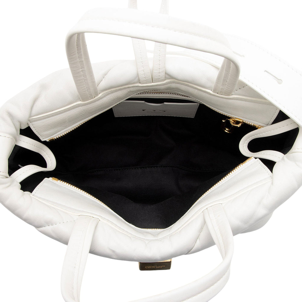 Off-White Leather Nailed Zipped Tote