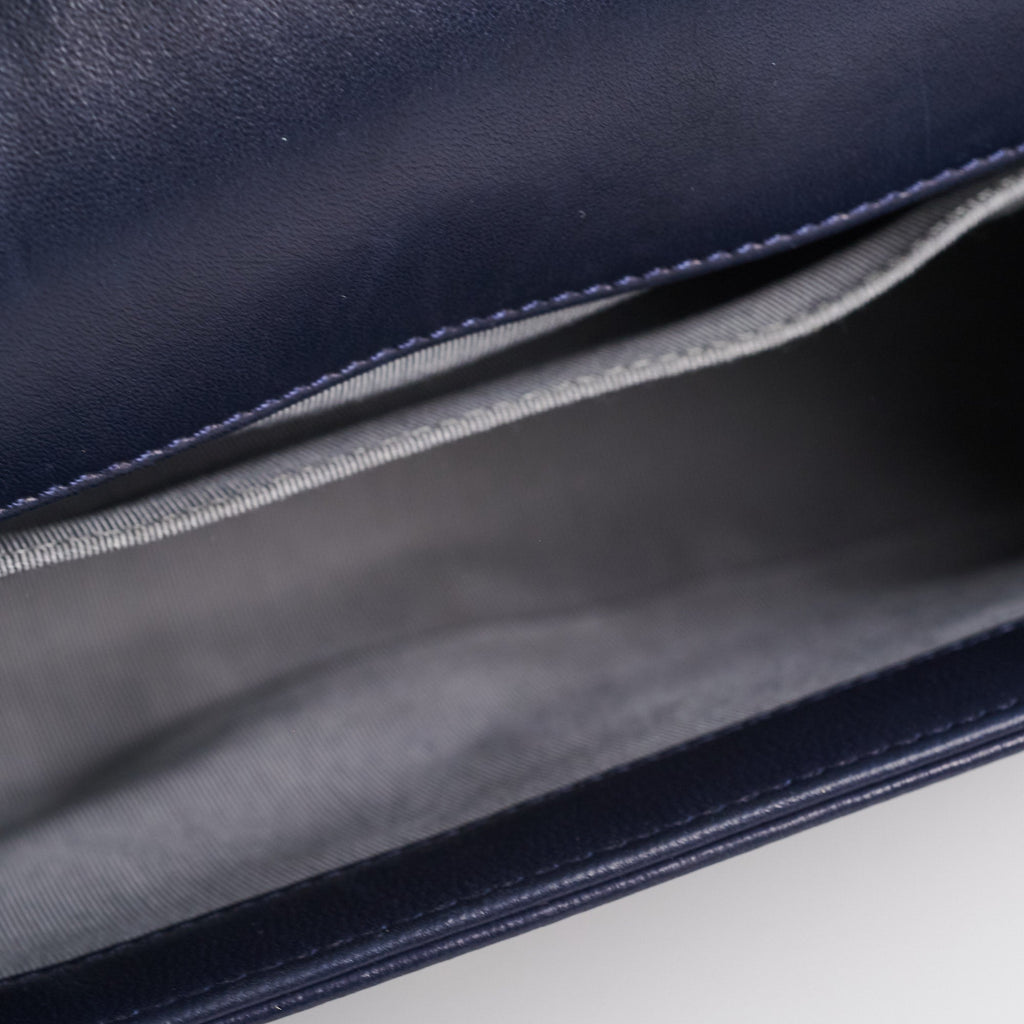 Chanel Navy Old Medium Boy Shoulder Bag