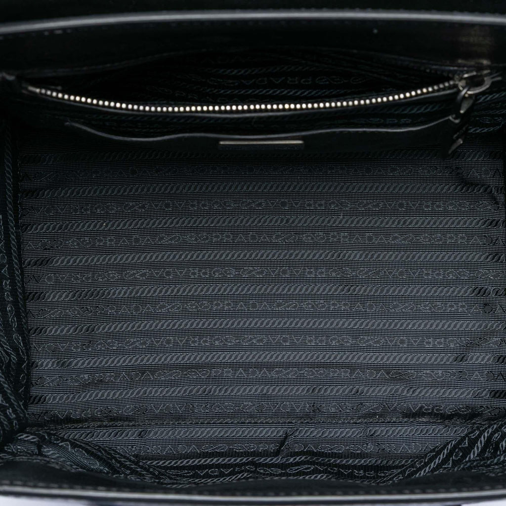 Prada Bicolor Glace Calf Sound Lock Satchel