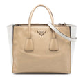 Prada Bicolor Glace Calf Twin Pocket Double Handle Satchel