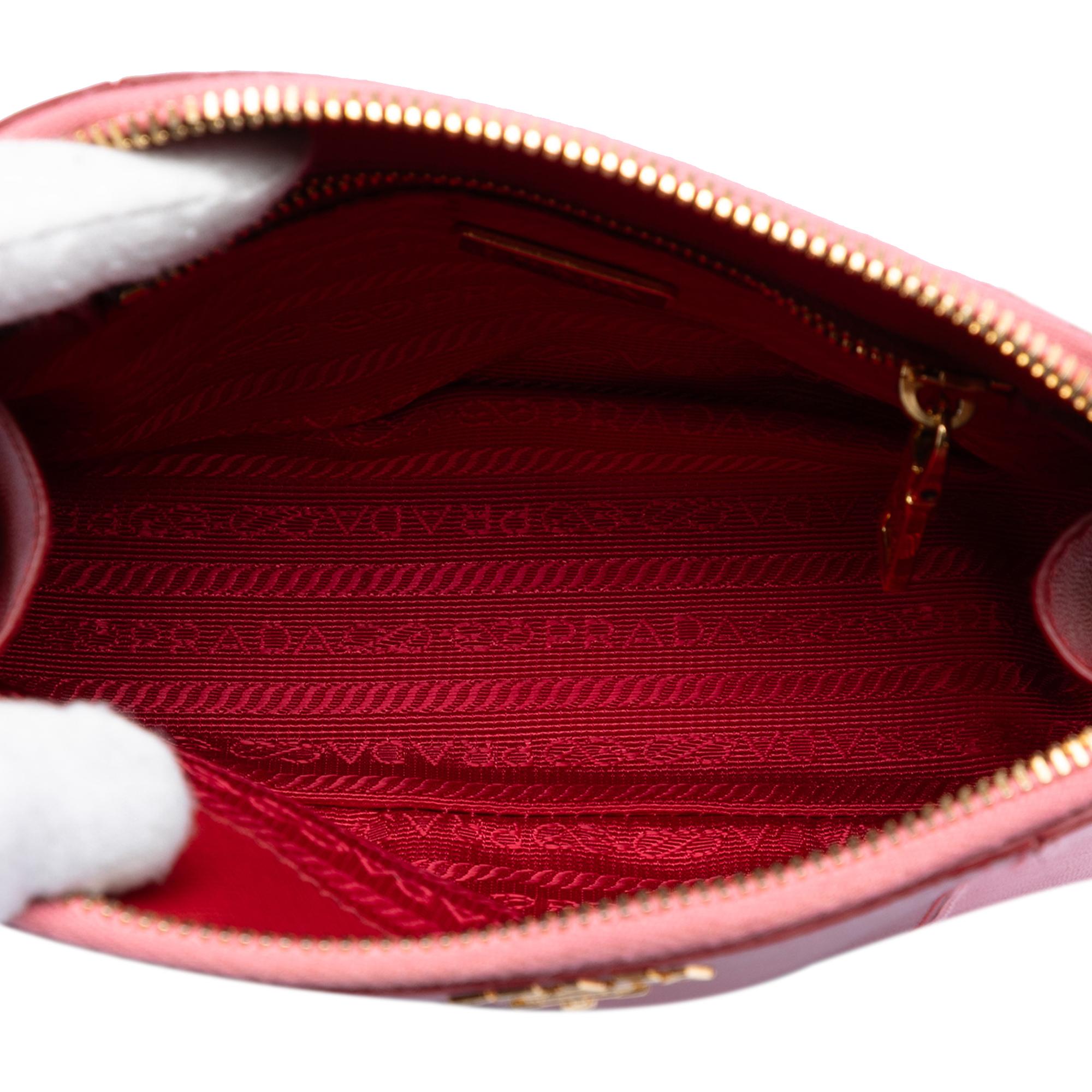 Prada Bicolor Saffiano Cosmetic Pouch