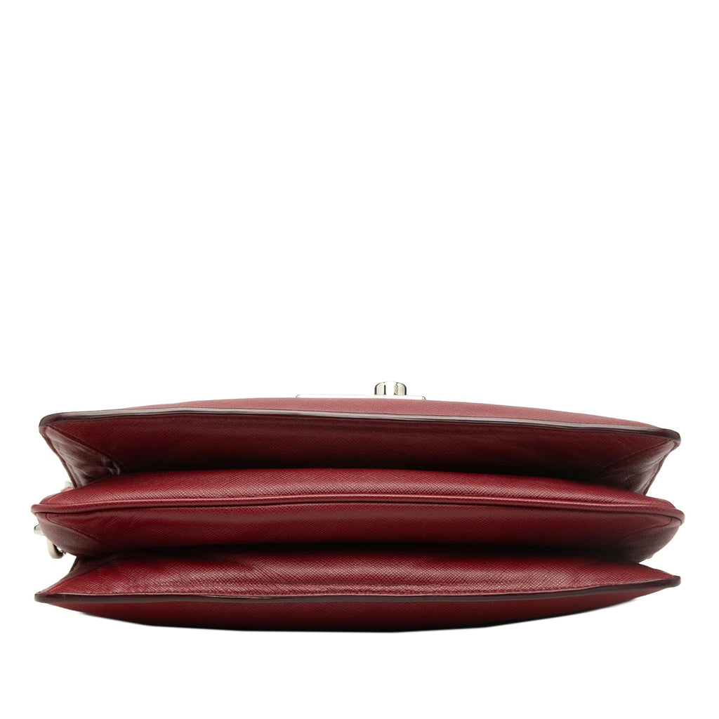 Prada Bicolor Saffiano Sound Lock Shoulder Bag