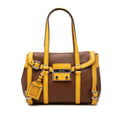 Prada Bicolor Vitello Daino Pushlock Flap Bag