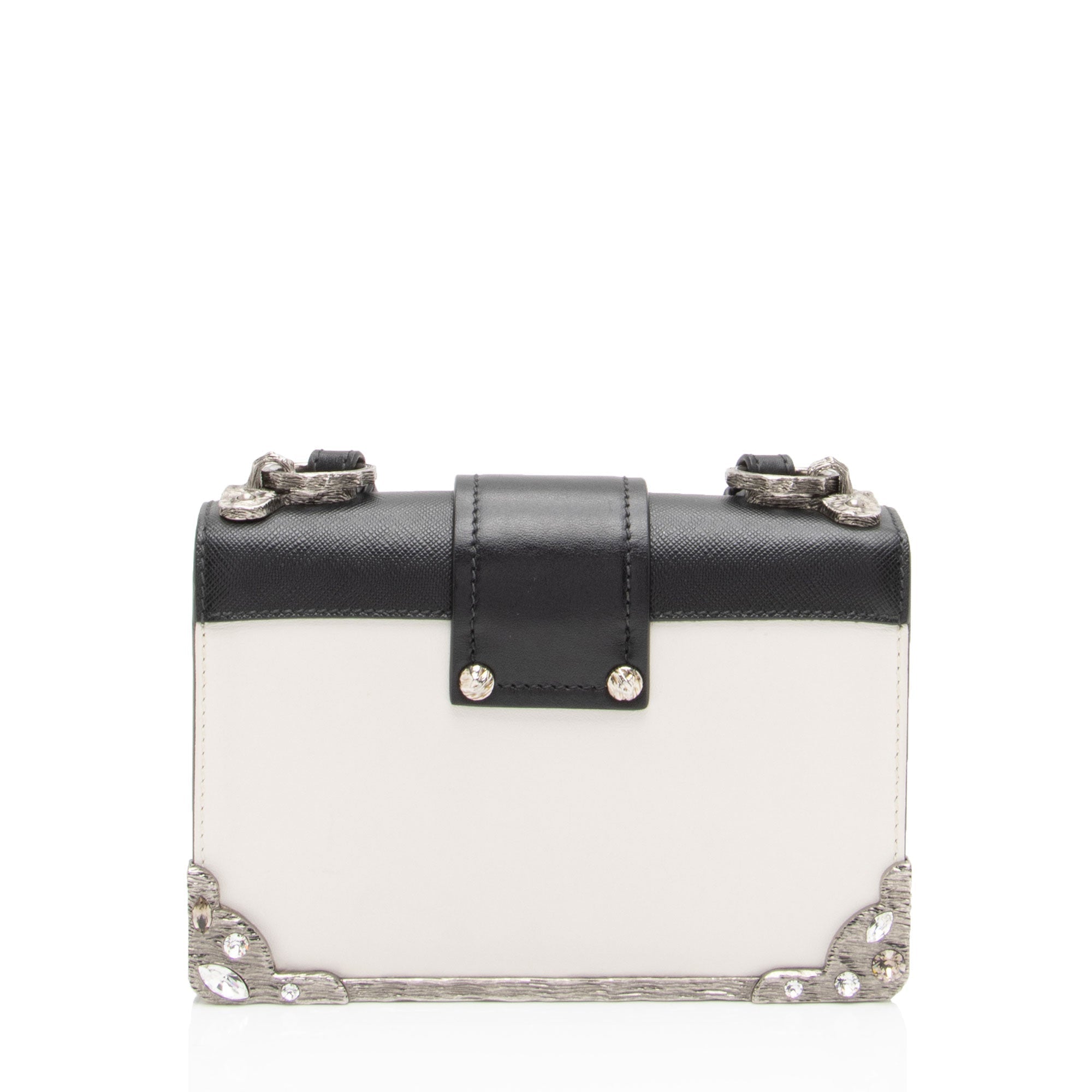 Prada Calfskin Crystal Cahier Shoulder Bag (SHF-Hlddcz)