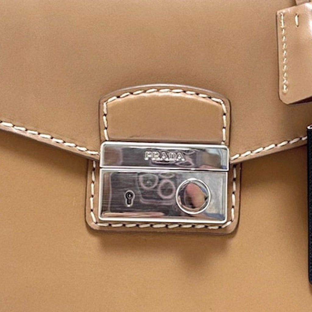 Prada Calfskin Sound Lock Handbag (SHG-jVIhlR)