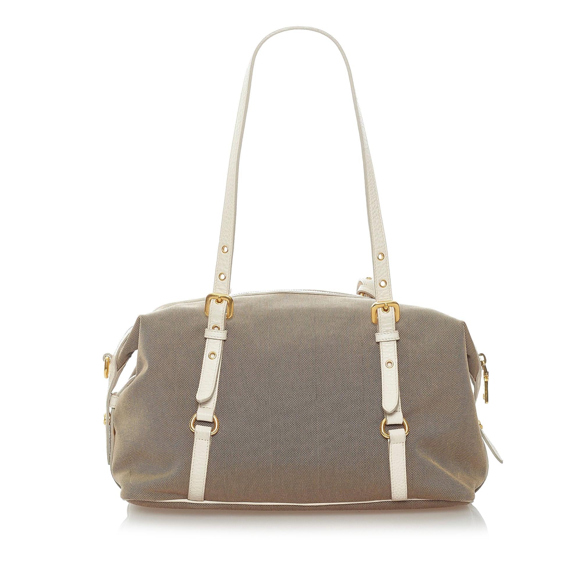 Prada Canapa Logo Canvas Shoulder Bag (SHG-32655)