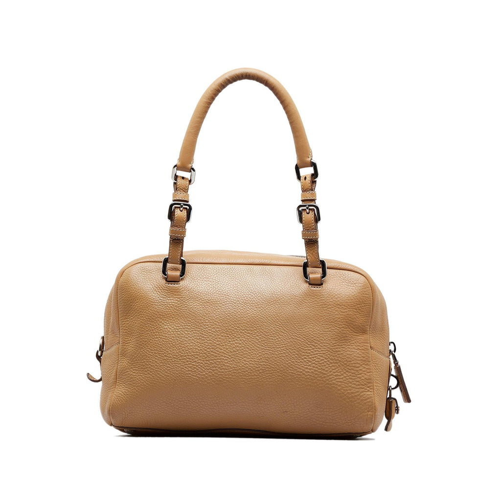 Prada Canapa Logo Vitello Daino Shoulder Bag (SHG-FKqHYc)