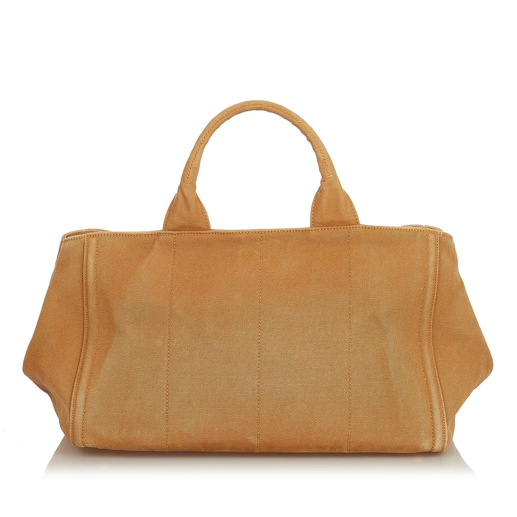Prada Canapa Studded Canvas Tote Bag (SHG-26057)