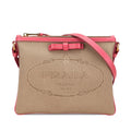 Prada Canvas Canapa Logo Bow Crossbody
