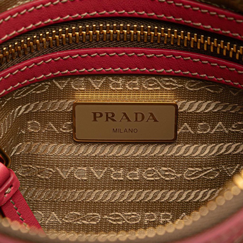 Prada Canvas Canapa Logo Bow Crossbody