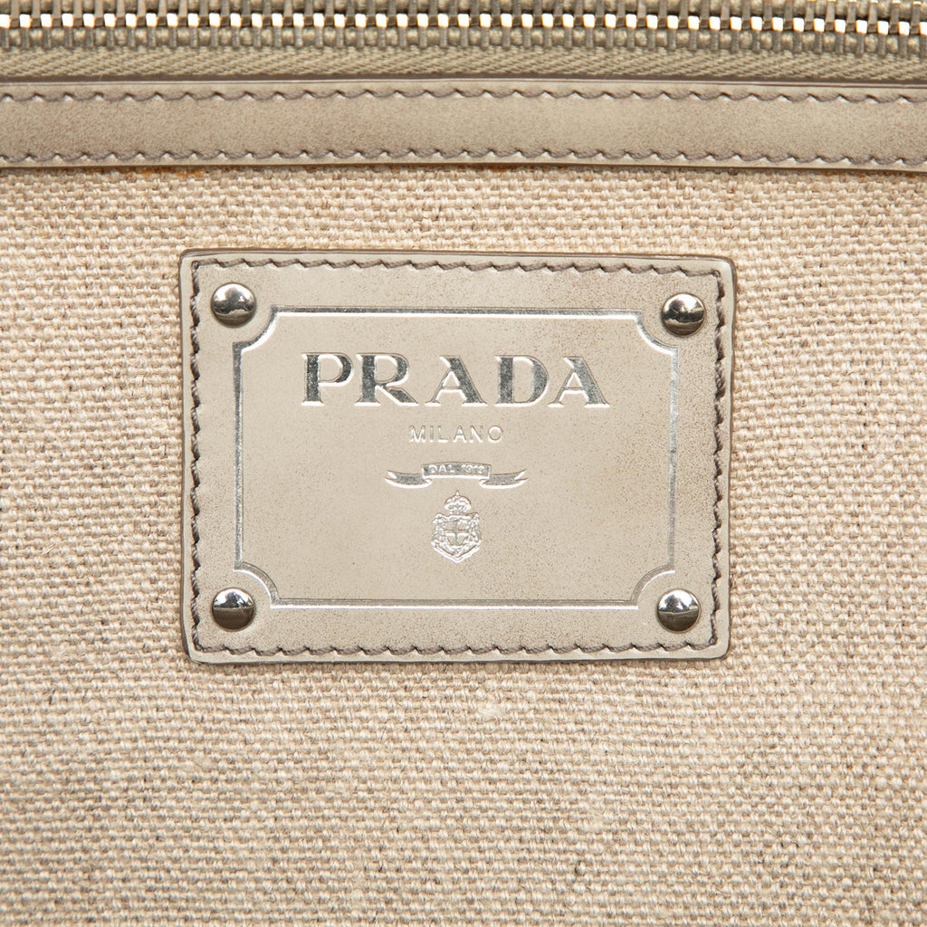 Prada Canvas Canapa Mistolino Frame Satchel
