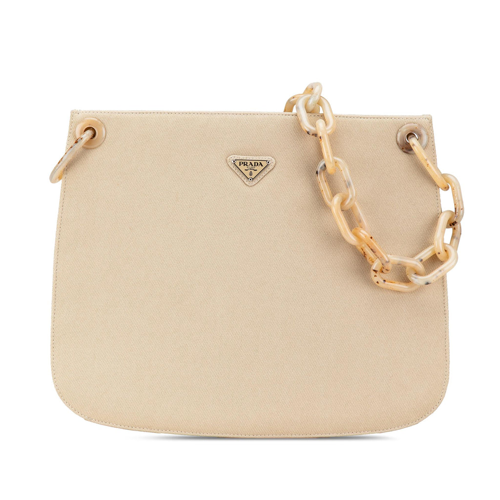 Prada Canvas Canapa Swing Chain Shoulder Bag