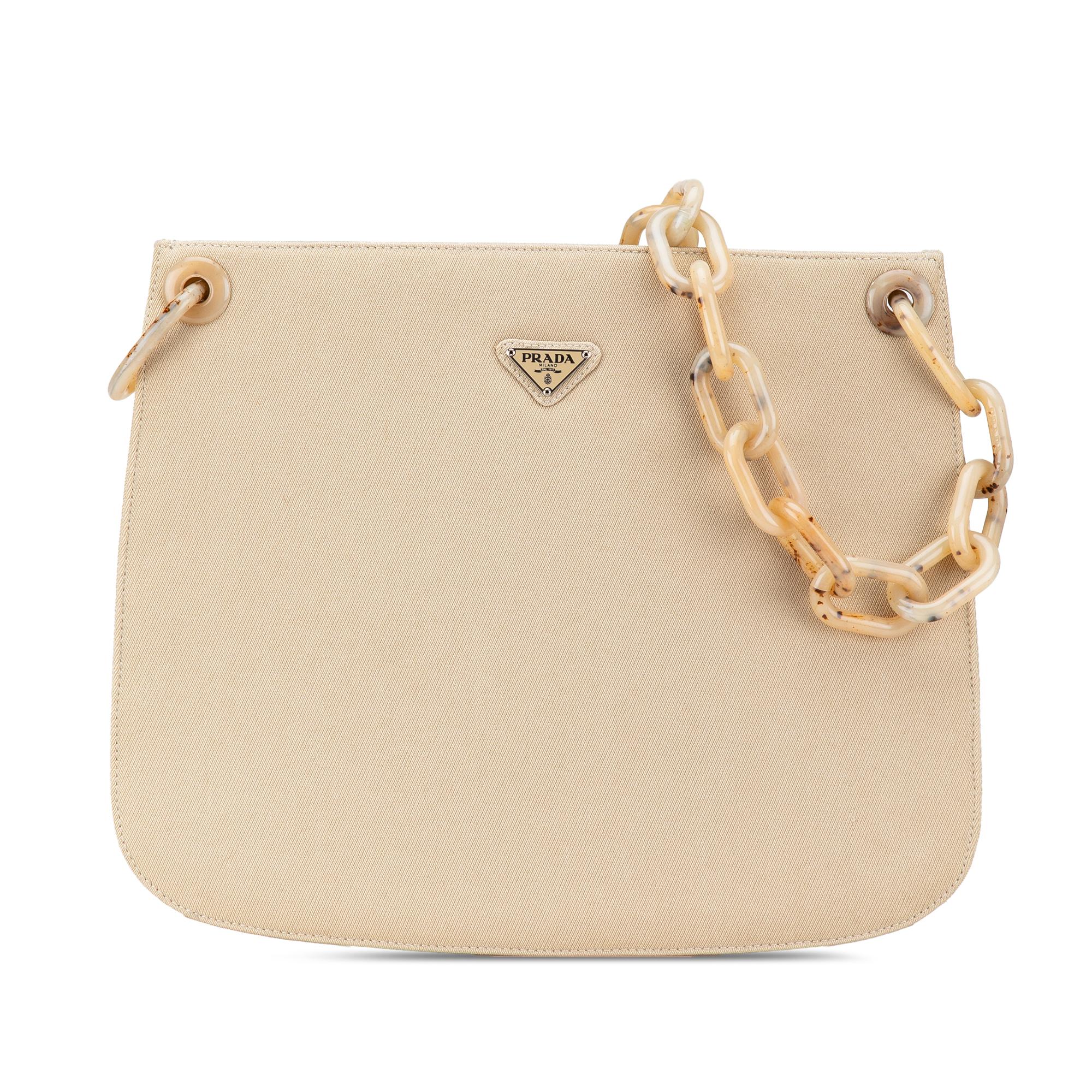 Prada Canvas Canapa Swing Chain Shoulder Bag