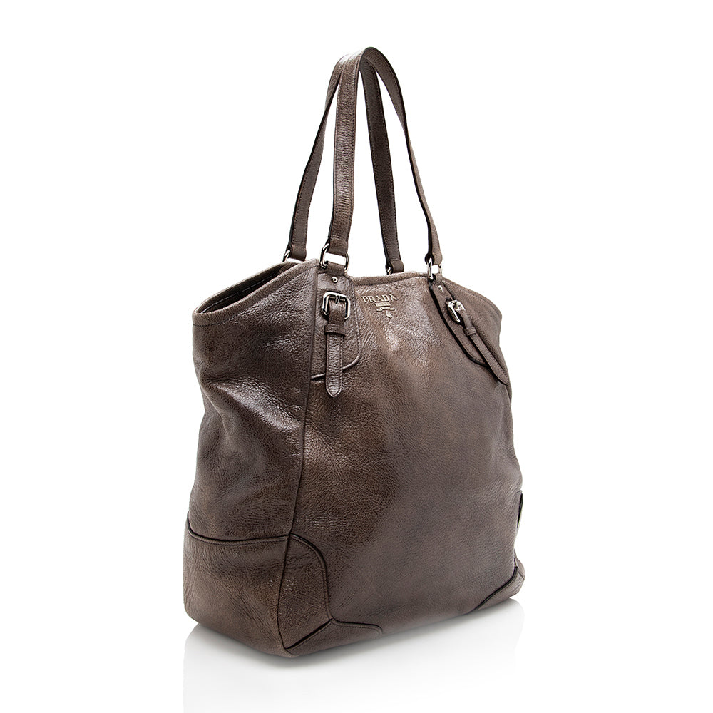 Prada Cervo Lux Large Shoulder Bag (SHF-18196)