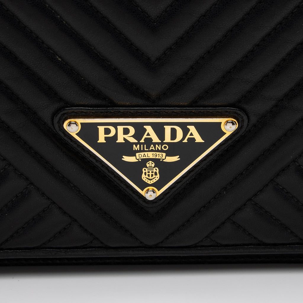 Prada Chevron Calfskin Diagramme Crossbody Bag (SHF-GpeaPx)