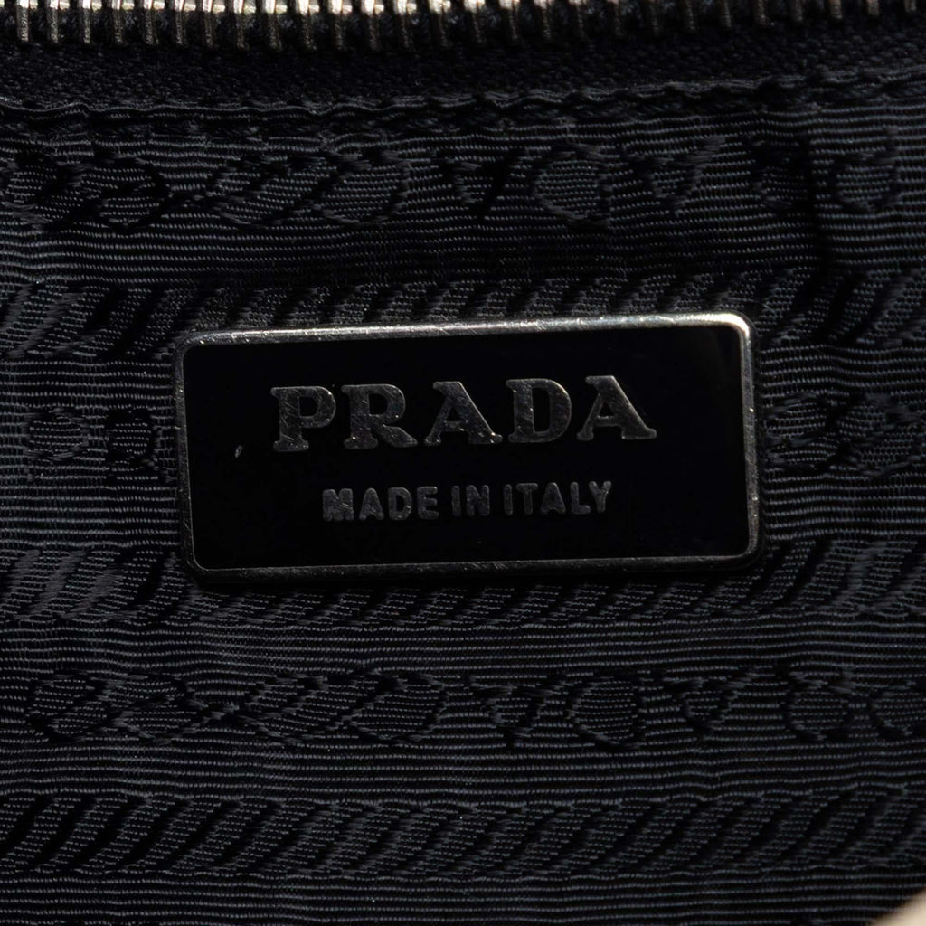 Prada Cinghiale Trimmed Canapa Shoulder Bag