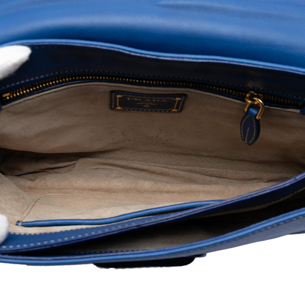 Prada City Calf Push Lock Flap Crossbody